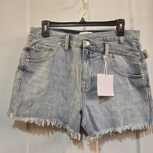 Pistola Bobbi High Rise Crossover Womens Shorts Size 28 Frayed Light Wash NWT